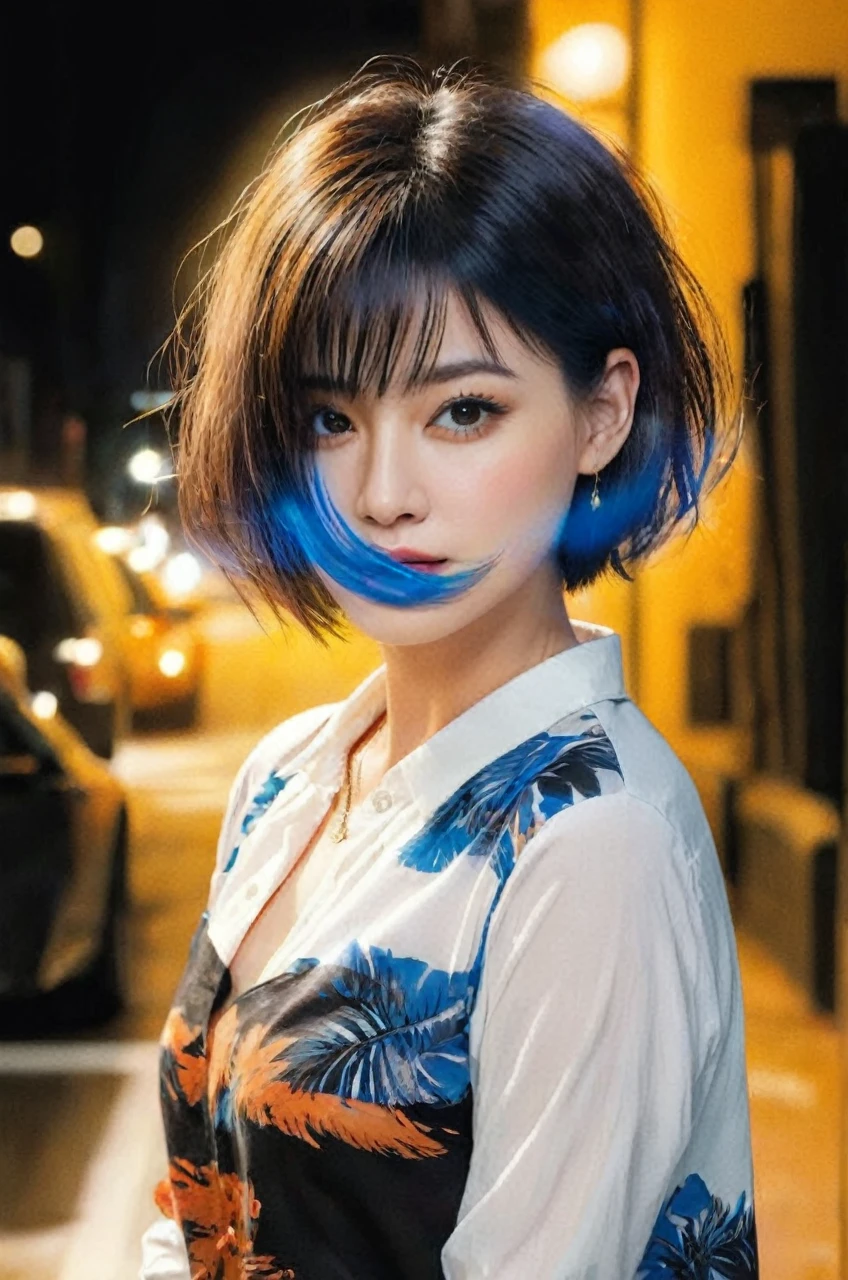 Detailed, realistic, beautiful woman with short hair