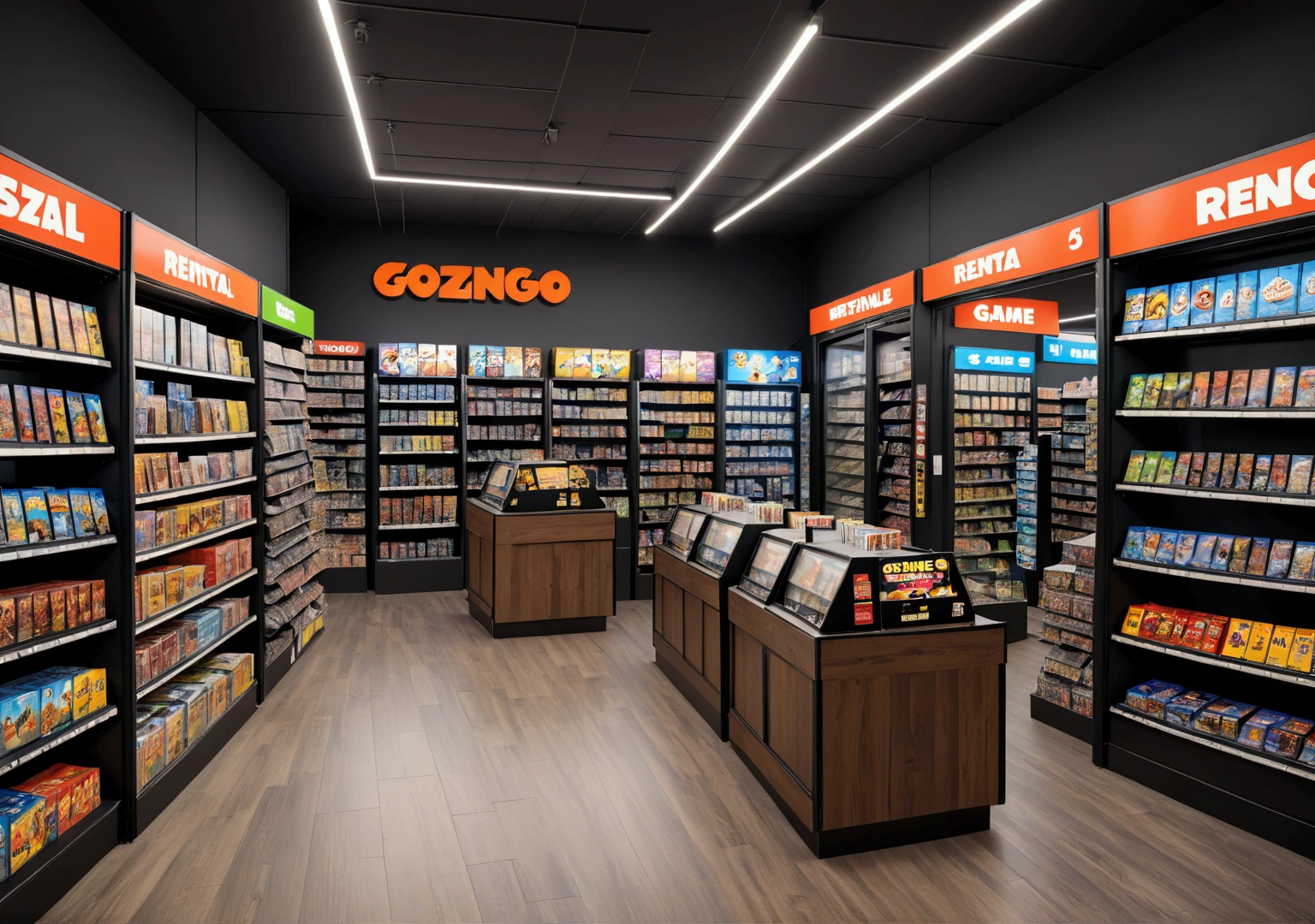 game rental store, visao horizintal