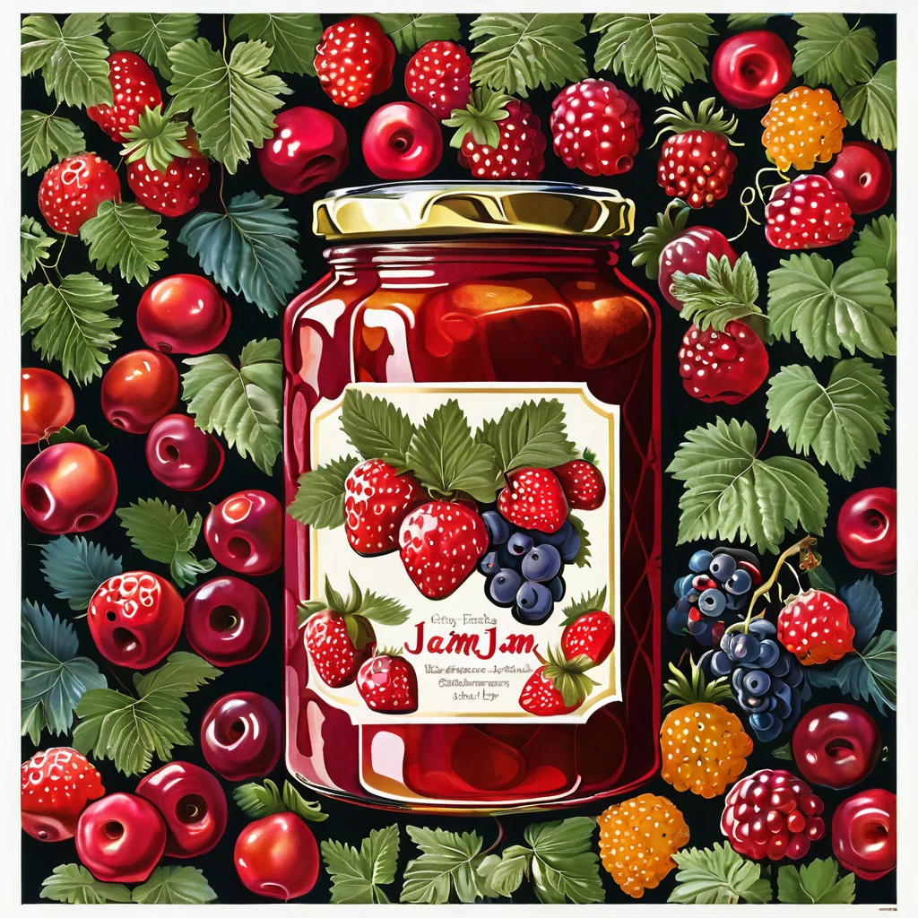 strawberry jam label