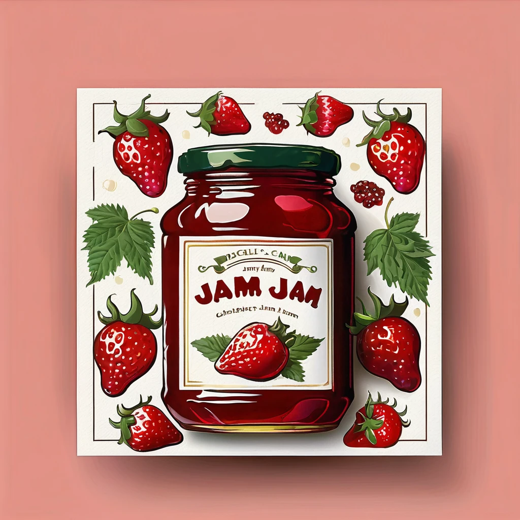 strawberry jam label