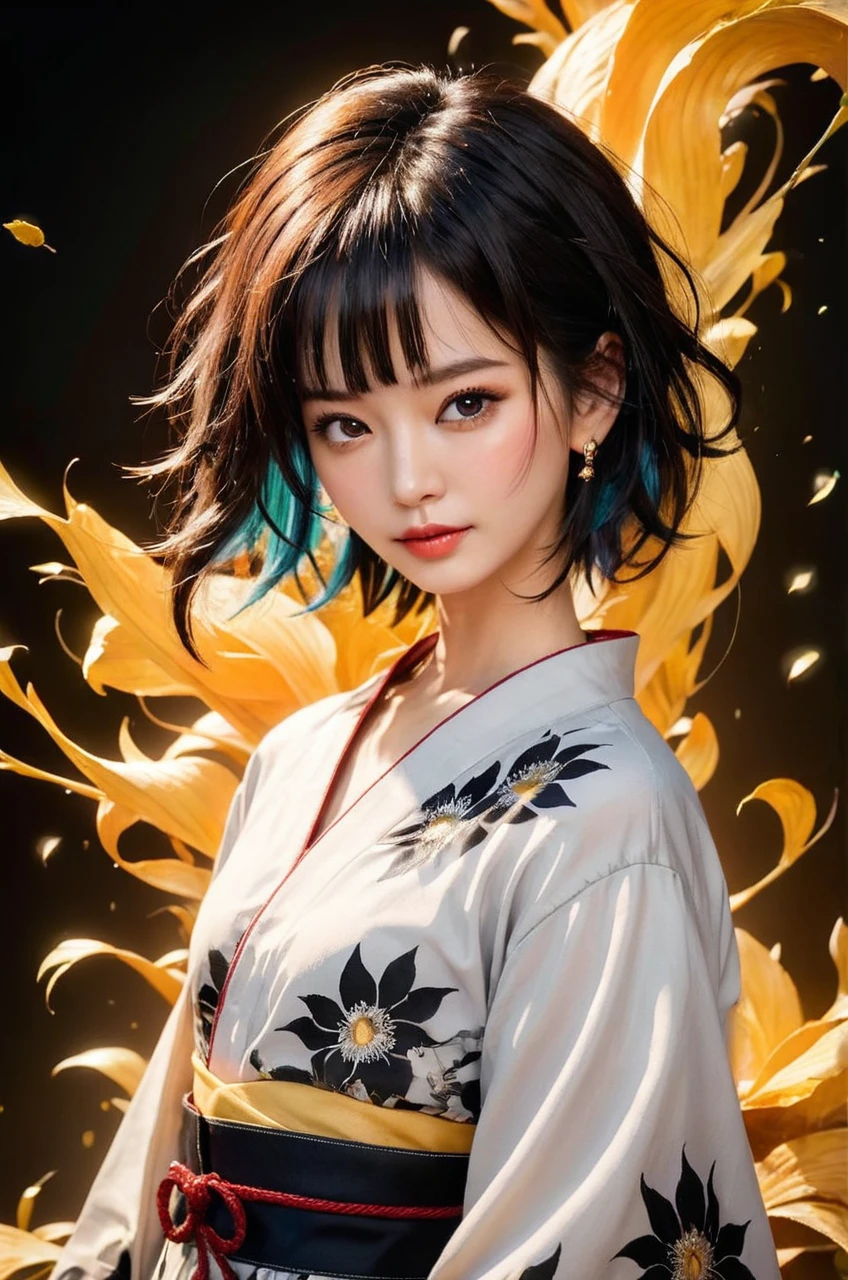 Detailed, realistic, beautiful woman with short hair