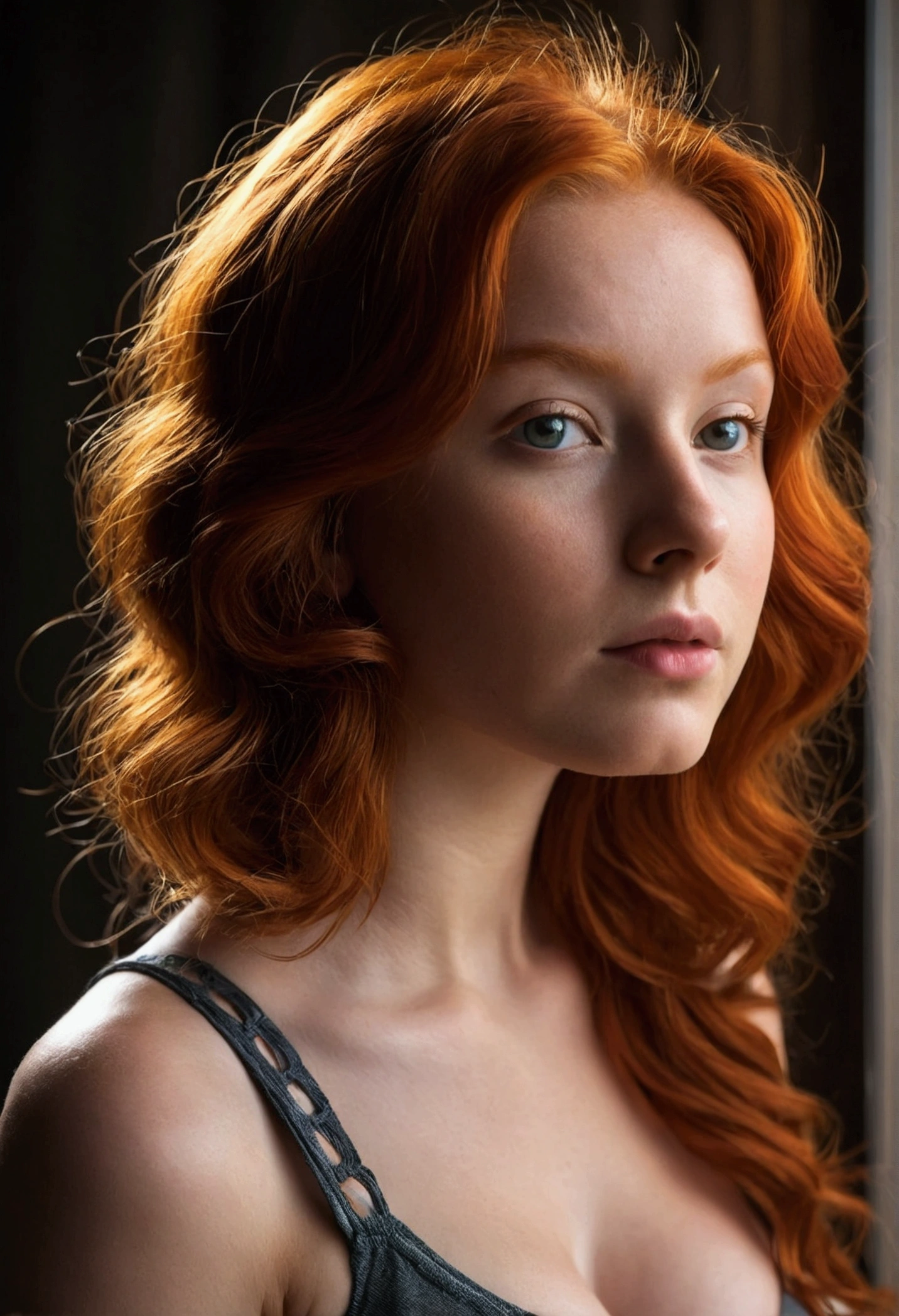 Young redhead with round breasts