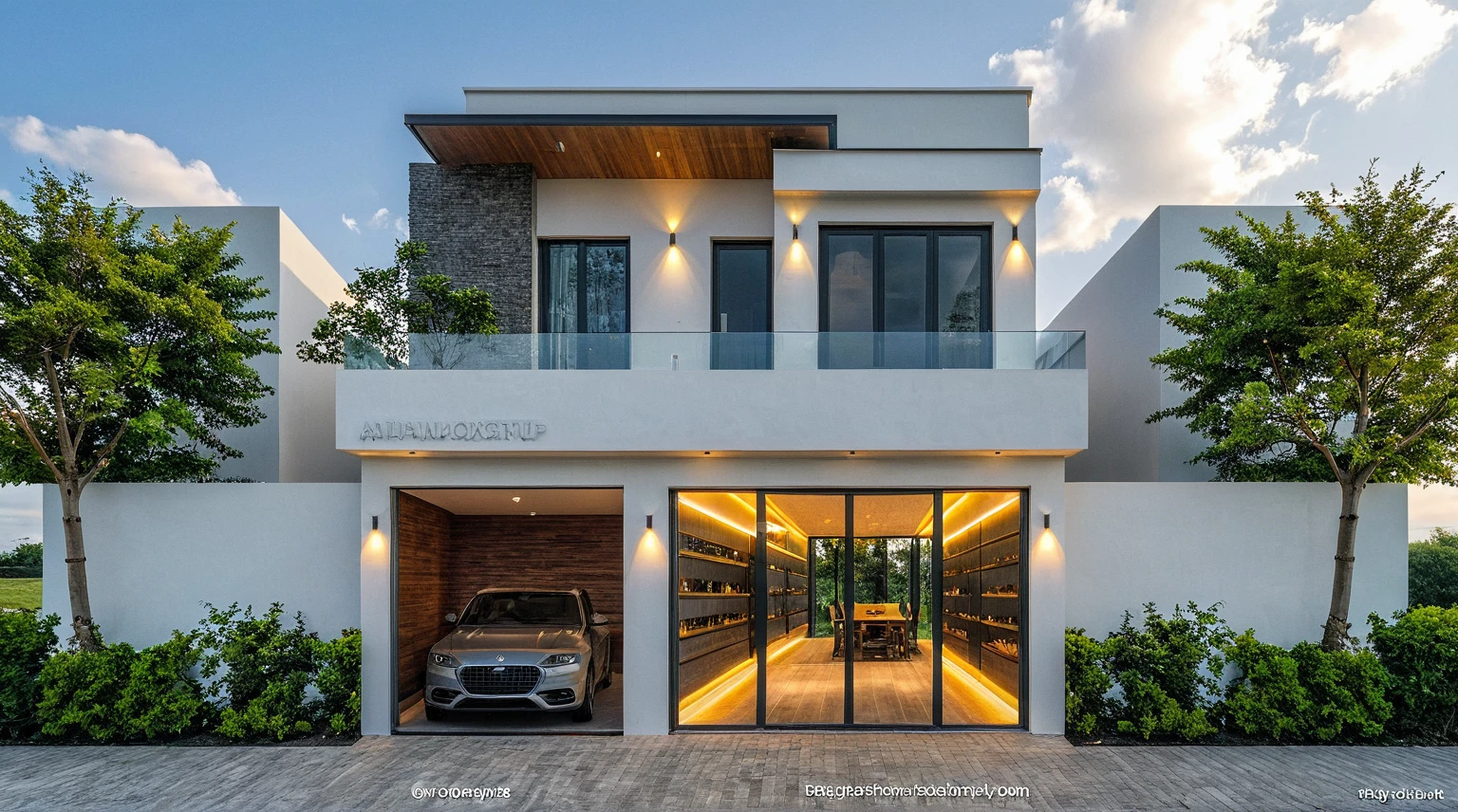 Masterpiece, high quality, best quality, authentic, super detail, outdoors, onestoreyvillaXL, aiaigroup, house style modern on the street ,stairs, white wall ,road,pavement, grass, trees, sky, cloud, (daylight:1.1)
