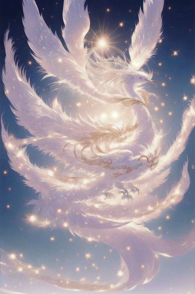 White Suzaku、White Bird、White phoenix、Large wings、Bright light、There is a lot of light overall、大きいWhite Bird、Beautiful feathers、Flying Upwards、god々Shii、solo, Sparkle Effect, Daytime、sun、One animal、Yellow Background、Gold Background、優Shii光、眩Shii、delicate、White Suzaku、