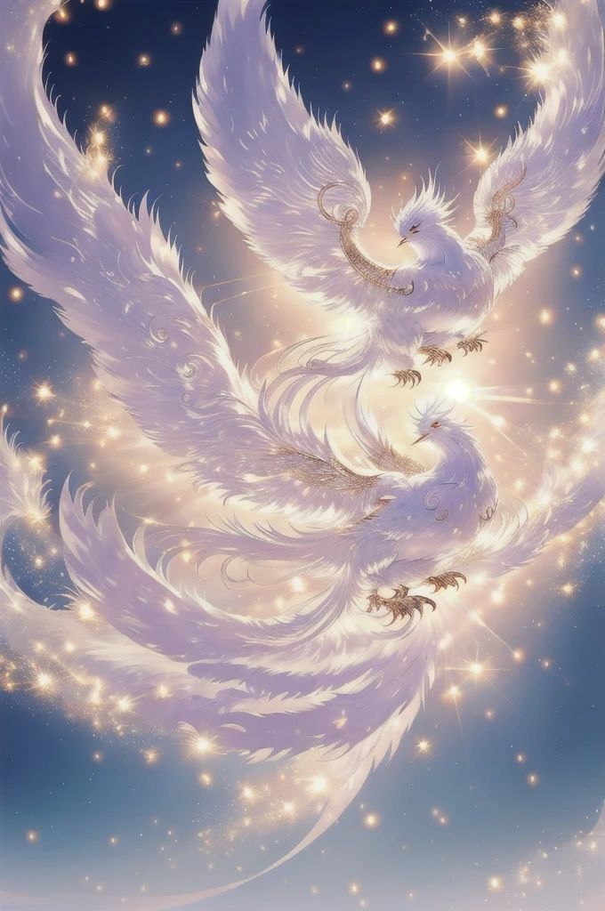 White Suzaku、White Bird、White phoenix、Large wings、Bright light、There is a lot of light overall、大きいWhite Bird、Beautiful feathers、Flying Upwards、god々Shii、solo, Sparkle Effect, Daytime、sun、One animal、Yellow Background、Gold Background、優Shii光、眩Shii、delicate、White Suzaku、