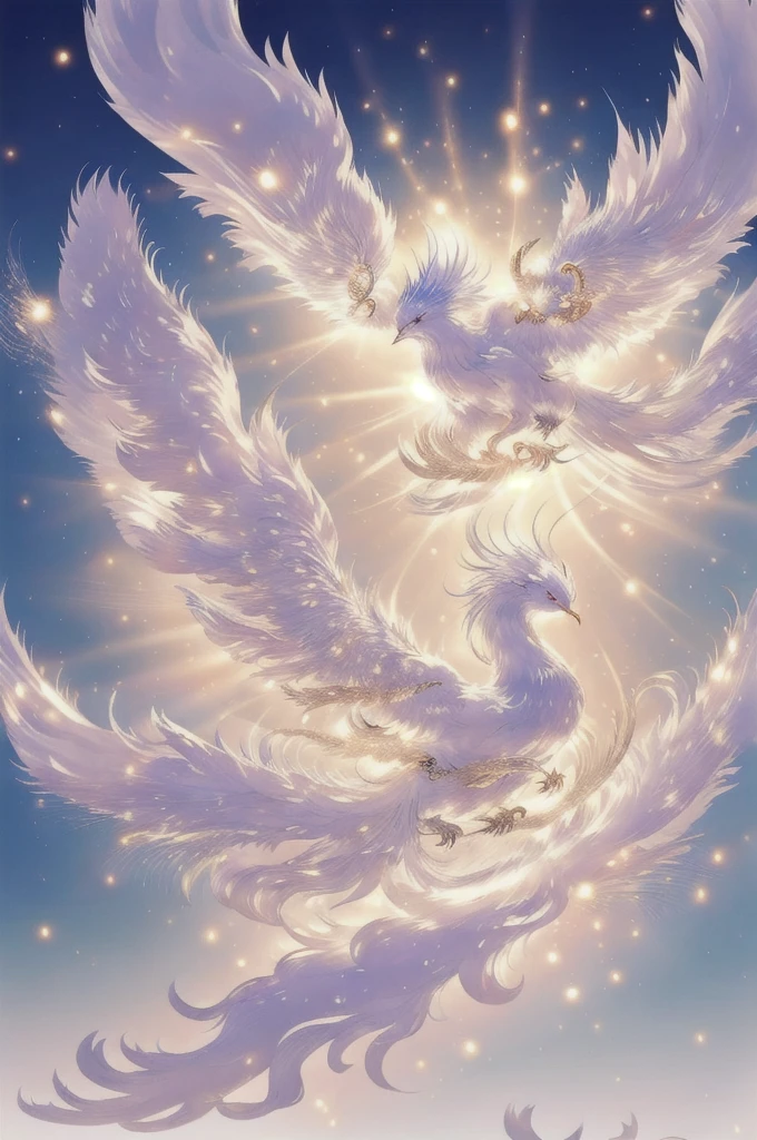 White Suzaku、White Bird、White phoenix、Large wings、Bright light、There is a lot of light overall、大きいWhite Bird、Beautiful feathers、Flying Upwards、god々Shii、solo, Sparkle Effect, Daytime、sun、One animal、Yellow Background、Gold Background、優Shii光、眩Shii、delicate、White Suzaku、