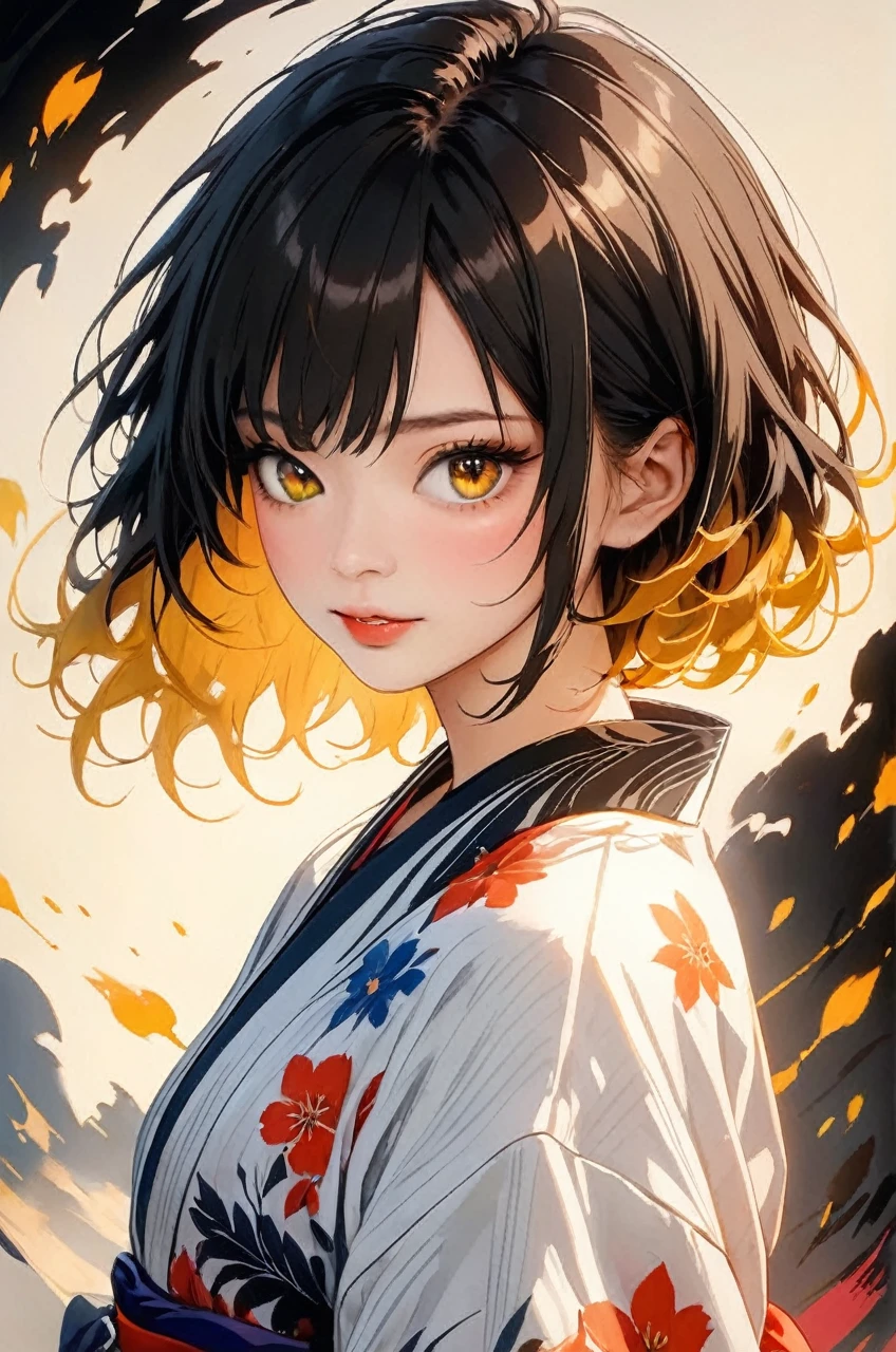 Detailed, realistic, beautiful woman with short hair