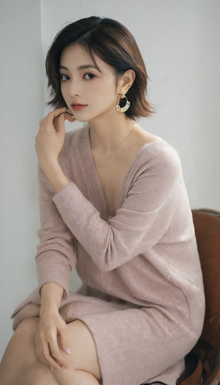 xxmixgirl, Analog Style, Eye focus, Highest quality, (Very detailed skin), Exquisitely beautiful white skin photos, 21 years old, Shortcuts、Perfect Face, Captivating eyes, (Seductive makeup: 1.3), Skin pores, (Bokeh:1.5), Sharp focus, Dappled Lighting, (Backlight), Film Grain, (Very detailed, Exquisitely crafted), 8k, High resolution, Front view, Studio Light, Very detailed顔, fine grain, (double eyelid: 1.4), Aristotle, Brown eyes, (commercial: 1.6), (Seductive makeup), ((White studio background: 2)), nsfw, light pink nipples,(election of pink nipples:1.2), spread legs, squatting,pussy focus,cameltoe,spread pussy wide,vaginal fingers,pubic hair
