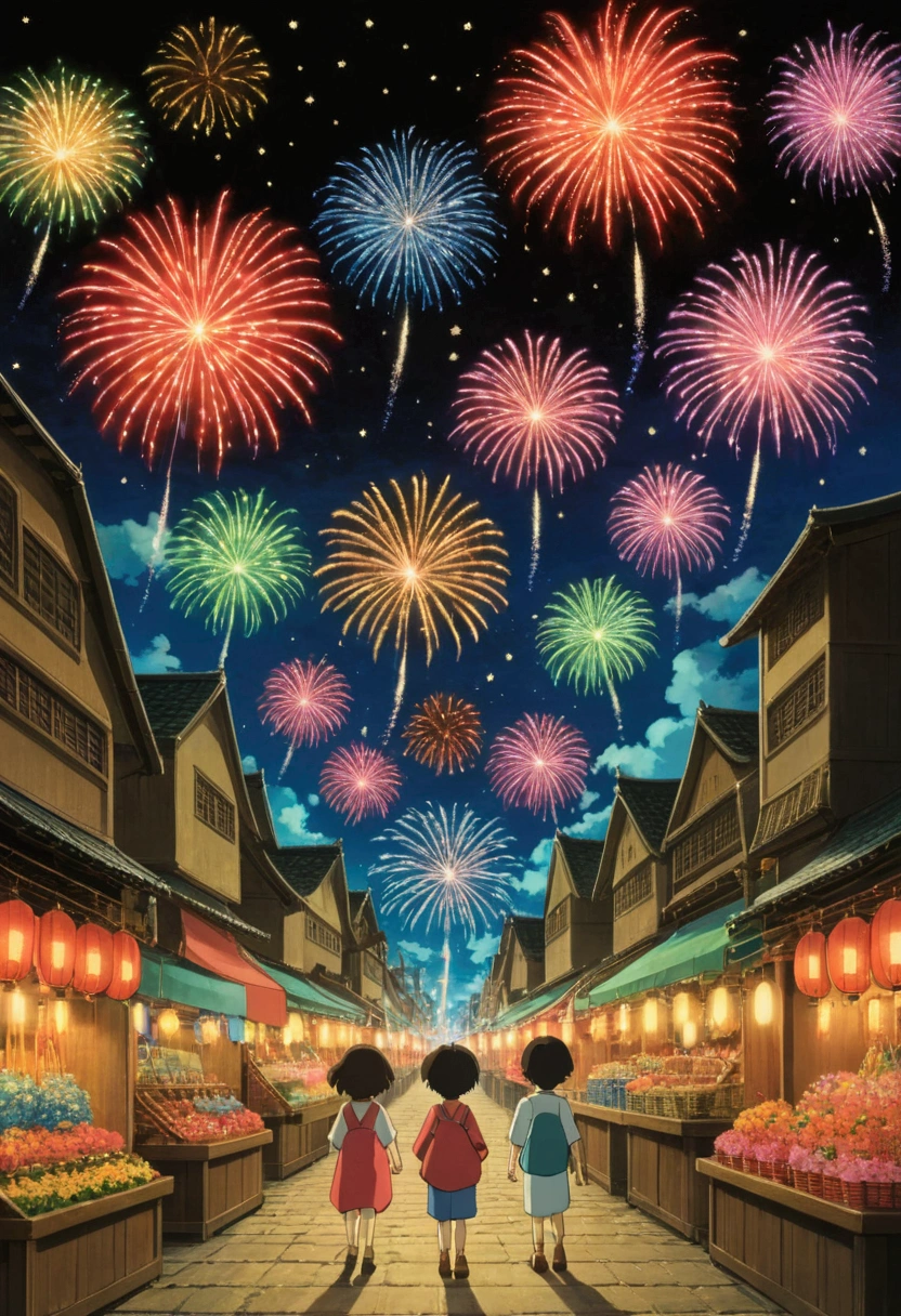 Ghibli　　summer　　night　festival　market　lanthanum　prosper　firework