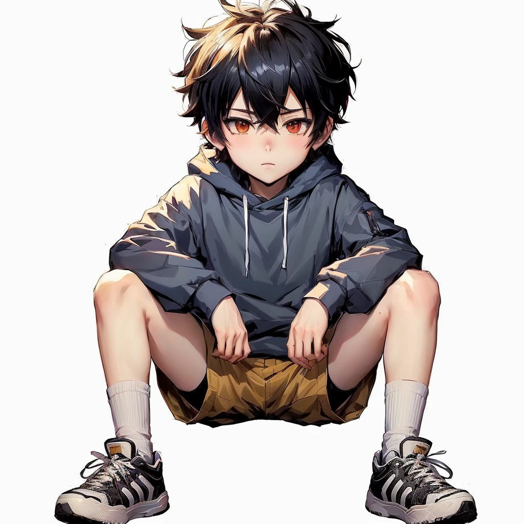 anime boy sitting on the ground with his legs crossed, anime boy, anime moe artstyle, full body portrait of a short!, kawacy, high quality anime artstyle, detailed anime character art, single character full body, official art, anime character, anime style character, 2 d anime style, anime character art, anime full body illustration, young anime man