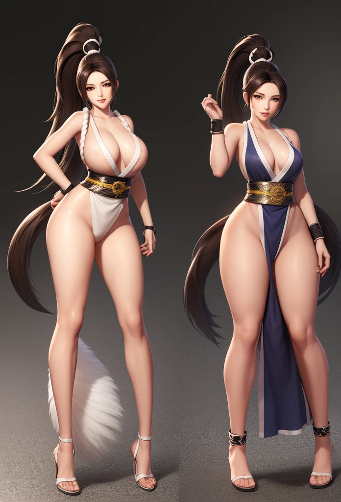 Masterpiece,Solo,One Girls,Mai Shiranui,(King Of Fighters),Big Breasts,Pussy,Perfect Body,Sexy Body Hot,Ultra High Quality,Ultra High Resolution,Photograph 8K,Long Hair Ponytails,Ultra Detailed,Beautiful,Beautiful Girls,Nude,Beach Background 