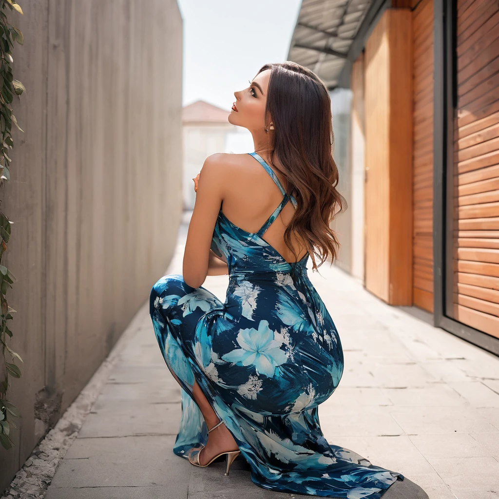 Influencer de Instagram femenina blanca realista, La mejor calidad, rubio, 1人の女の子, ojos azules, con un vestido corto negro ajustado en el club (((Cofre enorme,Un pecho regordete))