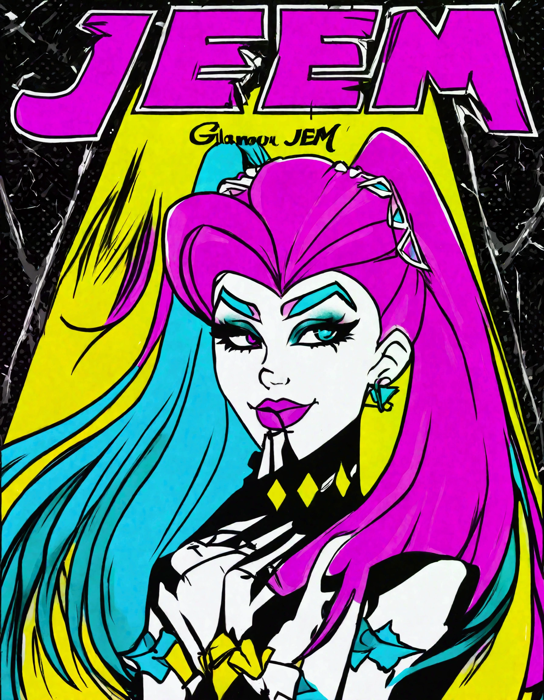 Jem. Jem is excitement. Ooh! Jem! Jem is adventure. Ooh! Glamour and glitter, Fashion and fame. Jem. Jem is truly outrageous, Truly, truly, truly outrageous. Woah! Jem! The music's contagious, outrageous! Jem is my name, No one else is the same! Jem is my name! But we're The Misfits, Our songs are better! We are The Misfits, The Misfits, And we're gonna get her! Jem! The music's contagious, outrageous! Jem is my name, No one else is the same! Jem is my name! Jem!