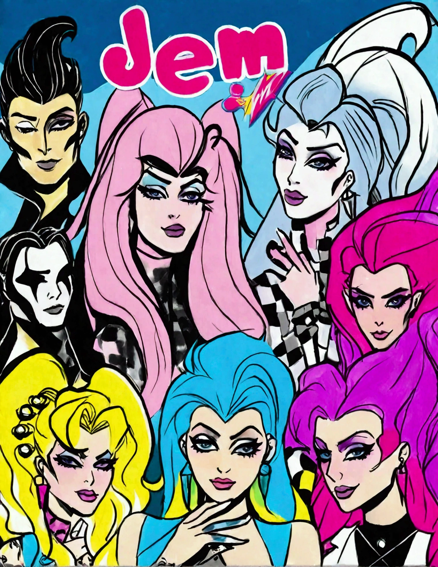 Jem. Jem is excitement. Ooh! Jem! Jem is adventure. Ooh! Glamour and glitter, Fashion and fame. Jem. Jem is truly outrageous, Truly, truly, truly outrageous. Woah! Jem! The music's contagious, outrageous! Jem is my name, No one else is the same! Jem is my name! But we're The Misfits, Our songs are better! We are The Misfits, The Misfits, And we're gonna get her! Jem! The music's contagious, outrageous! Jem is my name, No one else is the same! Jem is my name! Jem!