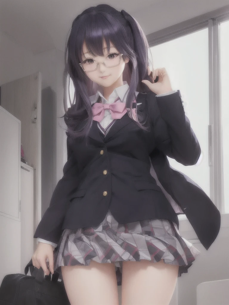 Anime girl posing for photo, Smooth anime CG art, Half Yamada, Anime Moe Art Style, Realistic school girl, Beautiful anime school girl, hyperRealistic school girl, Surreal , I also make fan art, misato katsuragi, Anime Best Girl, Cute girl anime visuals, Visual Novel CG, JK Uniform