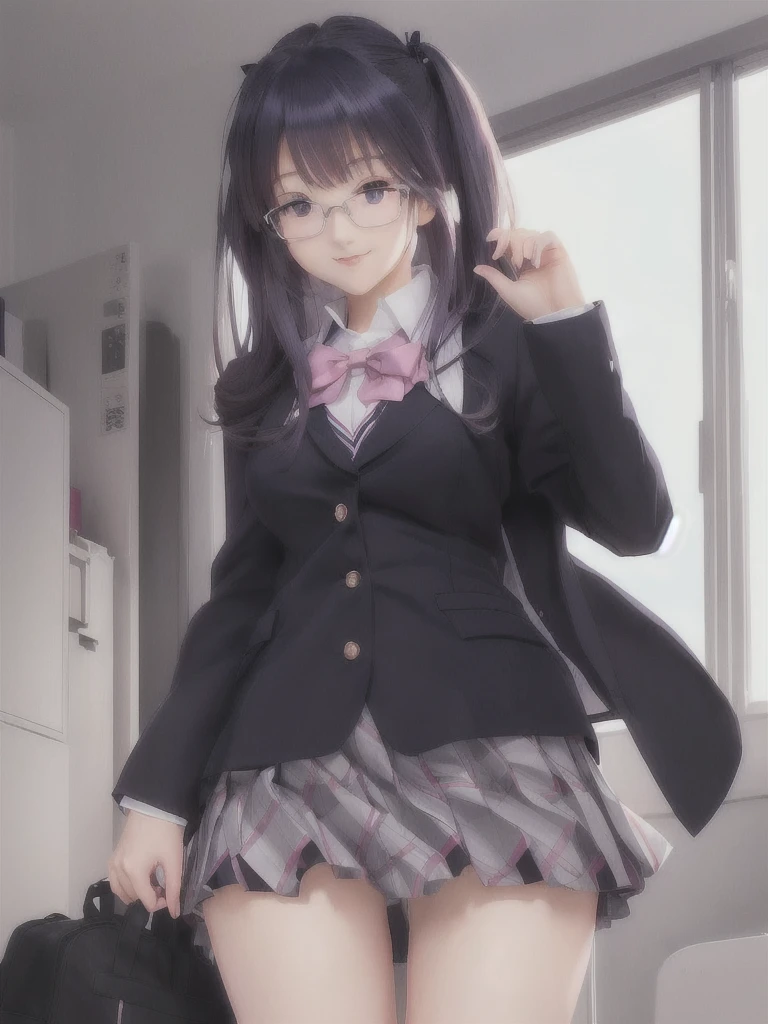 Anime girl posing for photo, Smooth anime CG art, Half Yamada, Anime Moe Art Style, Realistic school girl, Beautiful anime school girl, hyperRealistic school girl, Surreal , I also make fan art, misato katsuragi, Anime Best Girl, Cute girl anime visuals, Visual Novel CG, JK Uniform