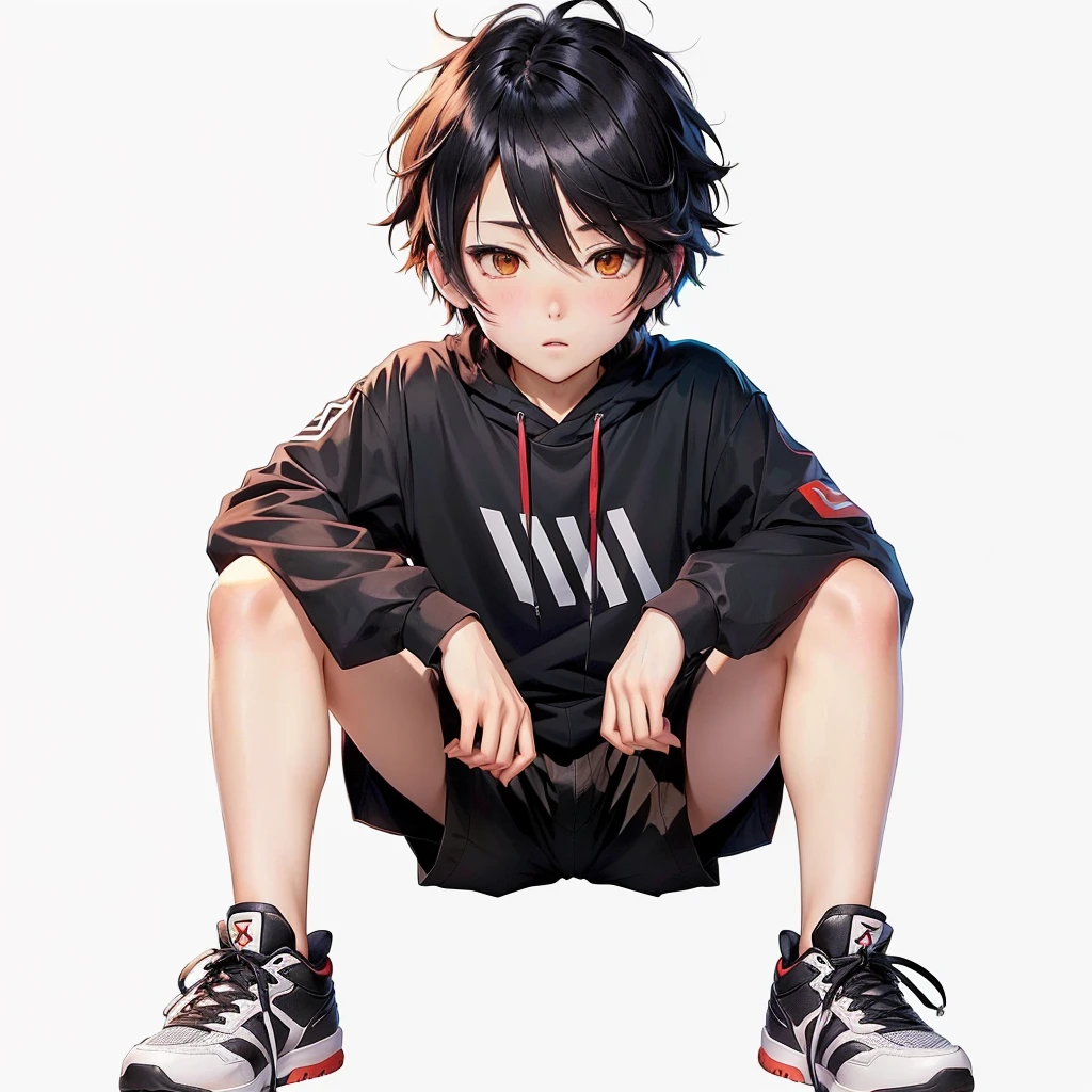 anime boy sitting on the ground with his legs crossed, anime boy, anime moe artstyle, full body portrait of a short!, kawacy, high quality anime artstyle, detailed anime character art, single character full body, official art, anime character, anime style character, 2 d anime style, anime character art, anime full body illustration, young anime man, no shorts, just wearing black underwear, shota
