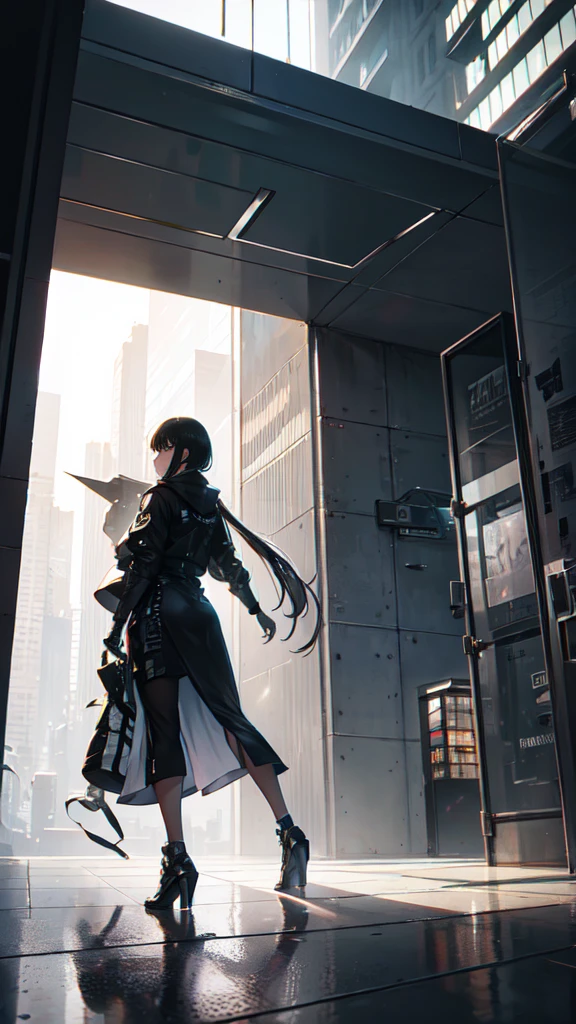 ultra-detailliert,Extreme Detail,Glass Art,Brutalist influence,Using strobe lighting、Dramatic shadows、Highlight、Create images with a sense of depth and dimension,1girl in,Geometric sharpening,Urban aesthetics,industrial design、dynamic ungle,