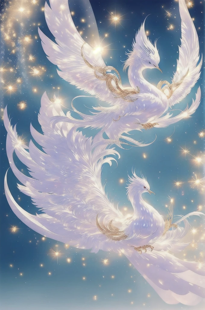 White Suzaku、White Bird、White phoenix、Large wings、Bright light、There is a lot of light overall、大きいWhite Bird、Beautiful feathers、Flying Upwards、god々Shii、solo, Sparkle Effect, Daytime、sun、One animal、Yellow Background、Gold Background、優Shii光、眩Shii、delicate、White background、Bright colors、