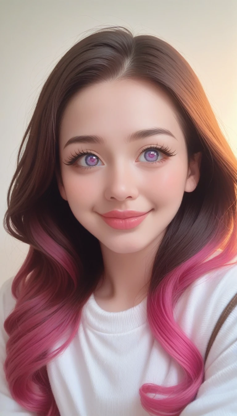 score_9_up, score_8_up, score_7_up, score_6_up,masterpiece, best quality, masterpiece, God-like quality, Godly Art, The face is rich in detail, Highly realistic, Lovely, Young Girls, Smile, big eyes, Long eyelashes, Colorful hair, Colorful eyes, Glowing skin, Full lips, thick lips, Glowing skin, blush, Magnificent views