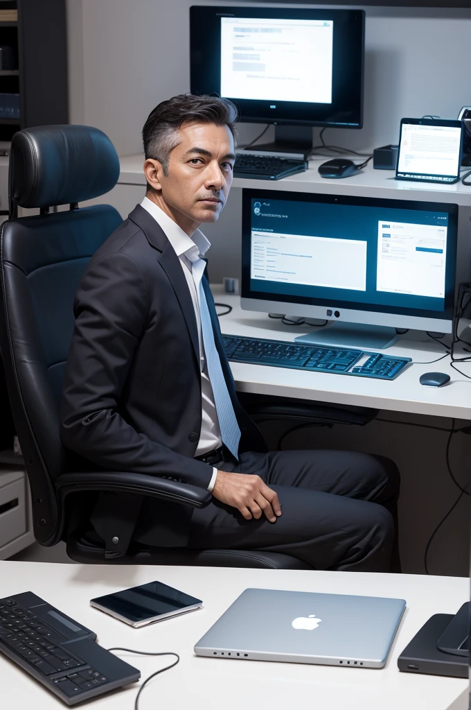 An executive and his computer