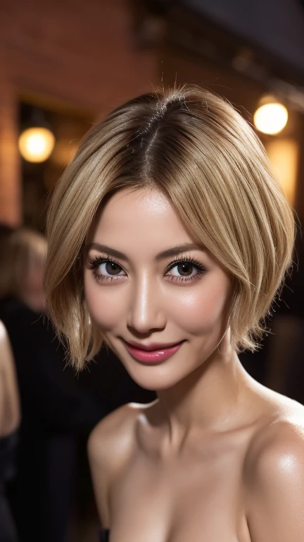 （38 years old), （black high leg suit）,（Black slip）、（Black knee-length boots）, double eyelid, eyelash, Red Lip gloss, (smile）、 (Looking at the audience、Are standing), (From above:0.2)、尖ったRed Mouth、(black wet shiny short hair),Red Mouth,clavicle、 (Photorealistic:1.3),(RAW Photos）,（Woman standing in the old town of Stockholm, Sweden, Cobblestone Street, High walls, View of the old town hall, Illuminated by the moonlight) , 8k, Super Detail, Highest quality, Textured skin, Anatomically correct, masterpiece , Highest quality, Cinema Lighting, Use perspective throughout , Surrealism , ,(Realistic:1. 3),(RAW Photos) ,   short hair、(smile:0.4)、(blonde:1.3)Anaglyph, Stereogram, (Mature Woman:1), (38 years old), ((close:0.5)), Glare, double eyelids, Lip gloss, (smile:1), ((close your eyes:0.85)), Red Mouth, clavicle, ((View your viewers)), (short hair of reddish-brown color wet and shiny,), (The whole body is visible) , Slightly thick body type , Wide-eyed , Perfect round eyes , Fine texture , Wearing a gorgeous dress、