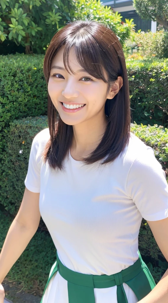 A Japanese milf, photo of one girl, Slender figure, Realistic teeth, double eyelids, smile, full-body, masterpiece, best quality, detailed, beauty, sport