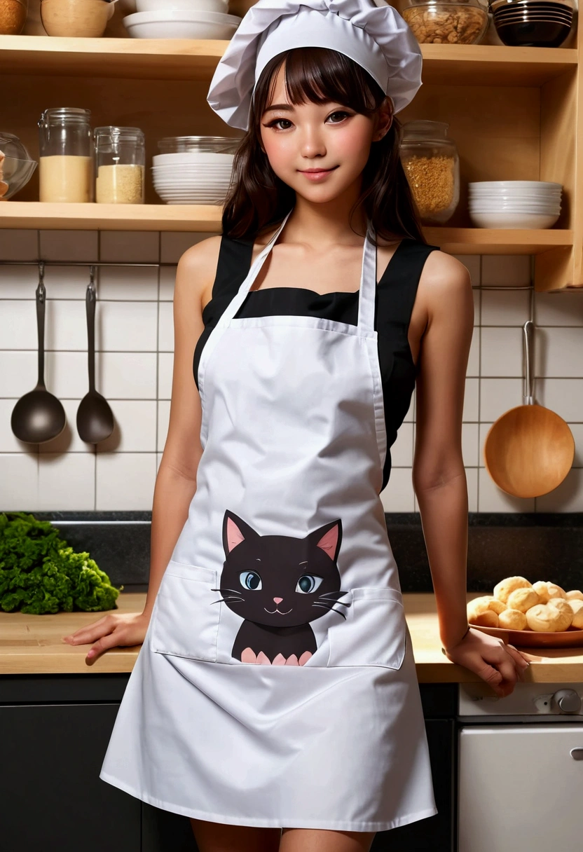 Anime Catgirl Style Aesthetics ((Best quality, 8K, Masterpiece:1.3)), a captivating felinoid figure: sexy cute and adorable alluring Eurasian anime teen girl baking at the kitchen naked chef apronAnime Catgirl Style Aesthetics ((Best quality, 8K, Masterpiece:1.3)), a captivating felinoid figure: sexy cute and adorable alluring Eurasian anime teen girl baking at the bakery kitchen naked chef apron