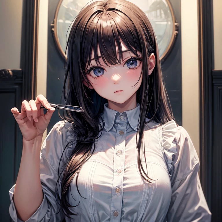 ((masterpiece,best quality)),1 girl,Expressionless,Five_This is,Five_This is_normal,Upper Body, close distance
