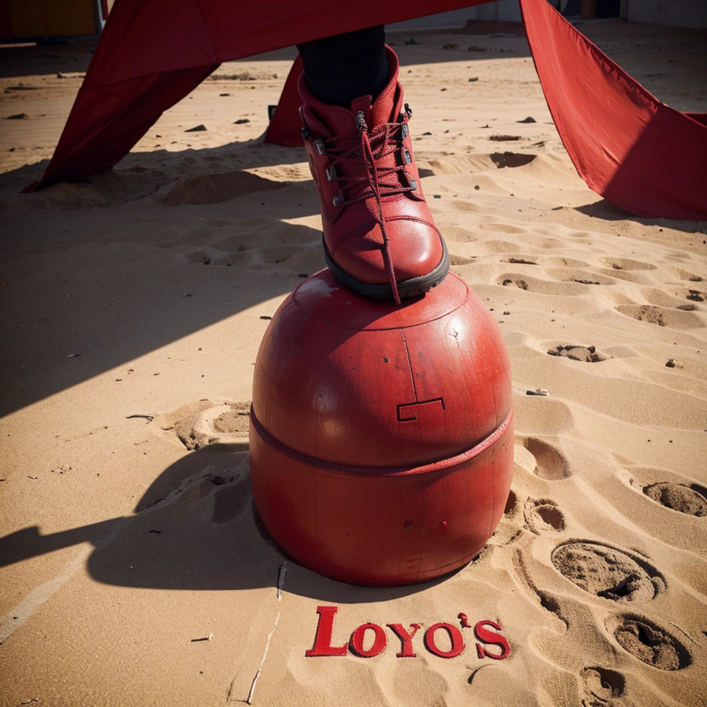 make a giant red logo on top of los santos written para 
