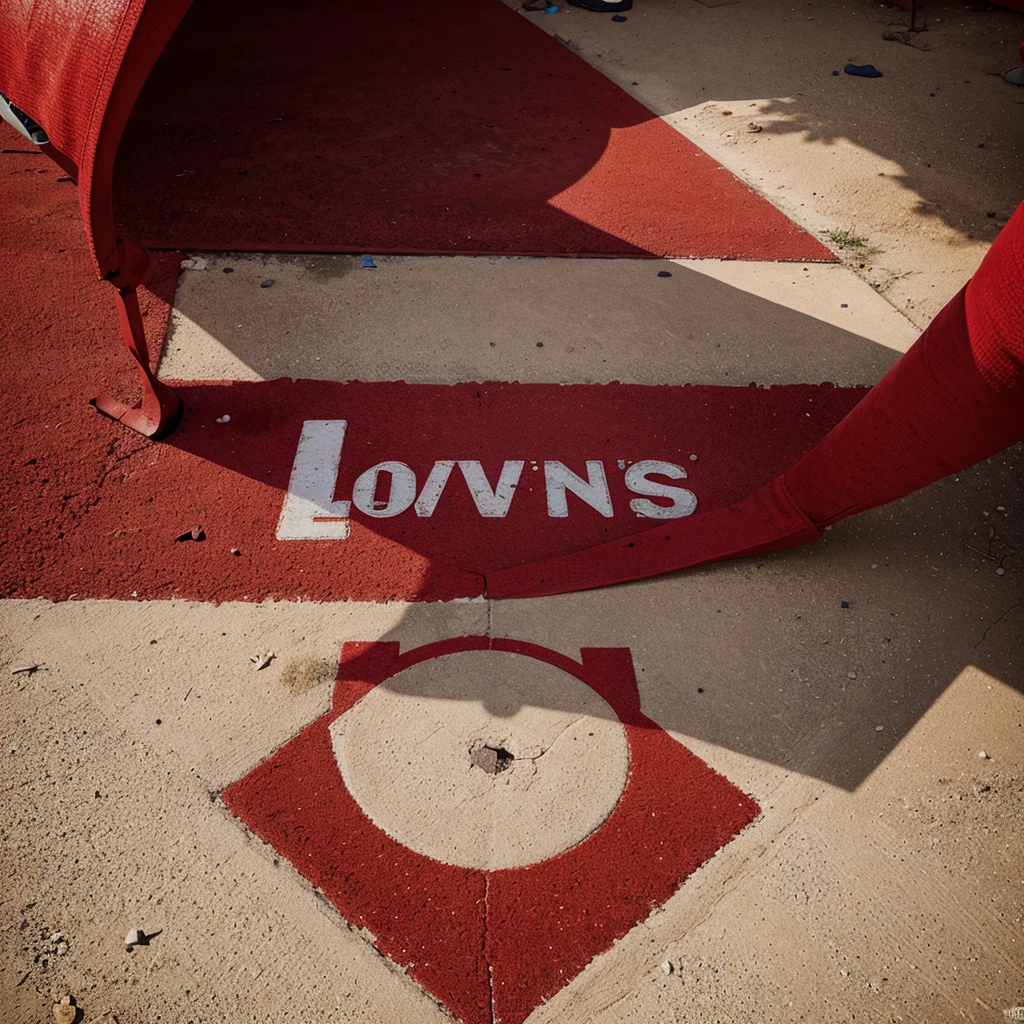 make a giant red logo on top of los santos written para