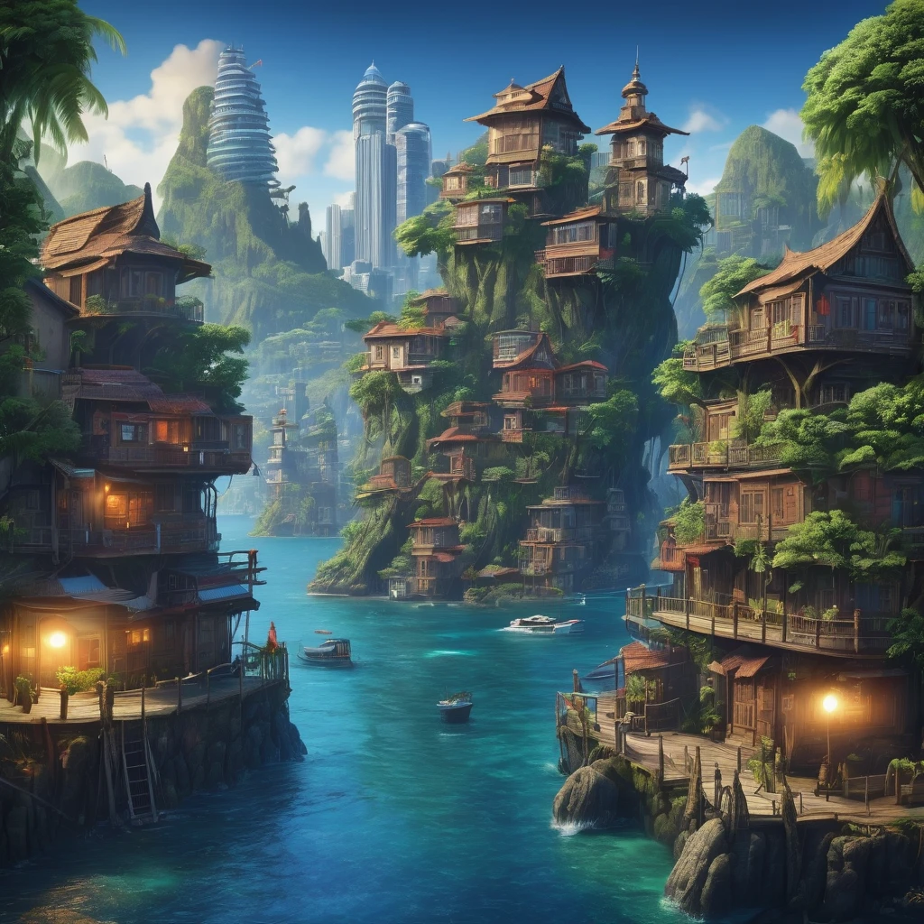City on a mysterious island