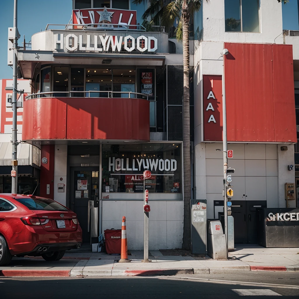 replace the name hollywood with. for .with color red