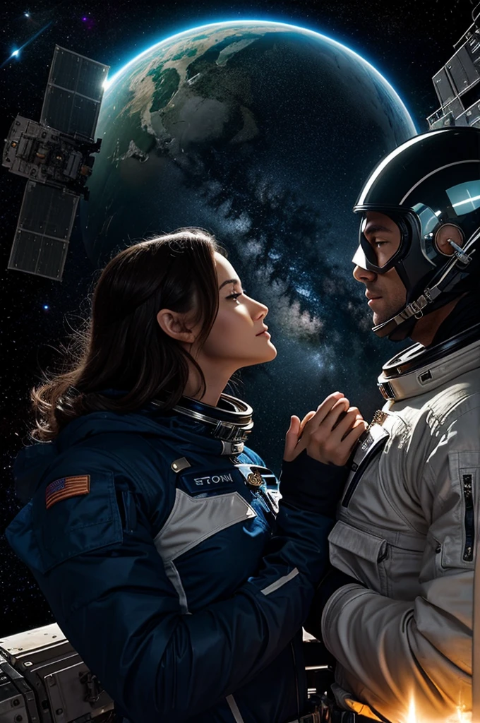 A couple romance in space