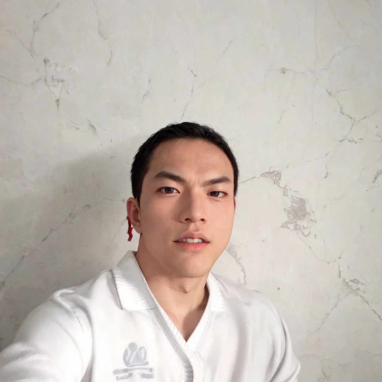 Ryu, 1 person, White karate uniform,White pants, Red headband, Fighting Gloves, barefoot, Black belt, kimono, White pants, detailed eyes, detailed face, masterpiece, High resolution, Perfect photo, At the River, Combat Stance, (detailed:1.2), atmosphere,