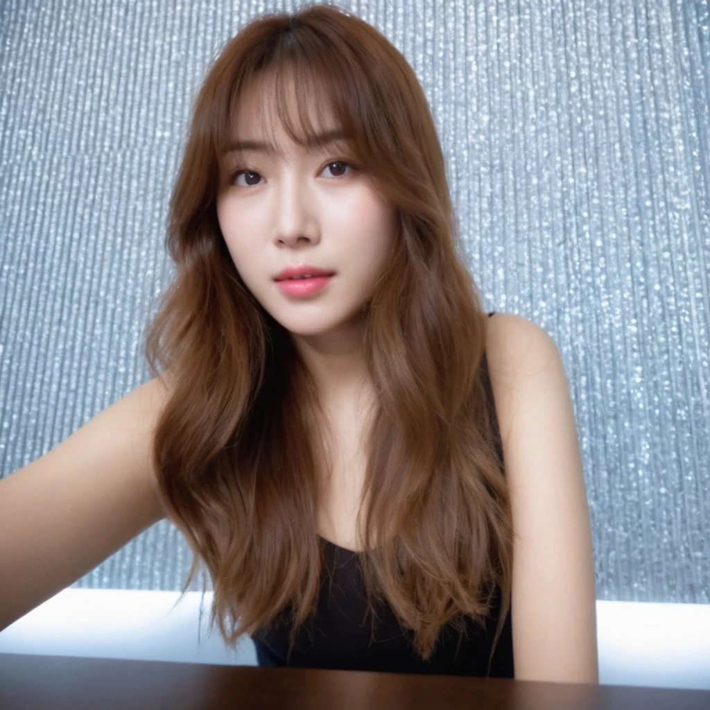 Best Quality, 8k, Masterpiece, (Portrait: 1.3), (photo realistic:1.4), (hyper realistic:1.4), Sharp Focus, looking at viewer, (smoother lighting:1.1), (increase cinematic lighting quality:0.9), realistic lighting, backlighting, light on face, ray trace, (brightening light:1.2), (Increase quality:1.4), sharp detail, (best quality real texture skin:1.4), finely detailed eyes, black_eyes, finely detailed face, 25 year old Korean woman,smiling_face