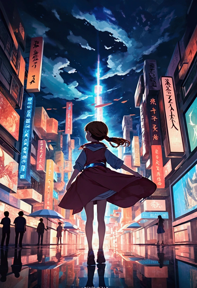 rain, metropolitan city, aqua blue color theme