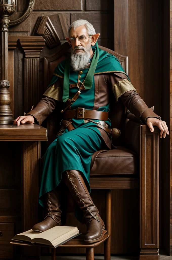 Mage elf man sitting in chair