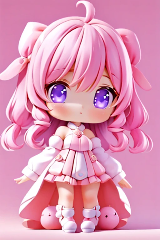 With a girl, 、amber, , Medium pastel pink white, Luxury Fabric, Dithering, Widespread,Viewer Lucky Violet、Well-balanced large eyes、So cute!