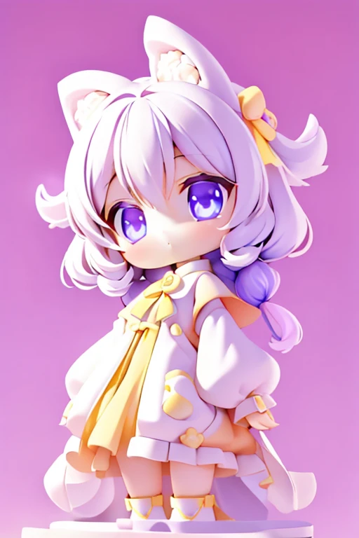 With a girl, 、amber, , Medium Pastel Yellow White White, Luxury Fabric, Dithering, Widespread,Viewer Lucky Violet、Well-balanced large eyes、So cute!