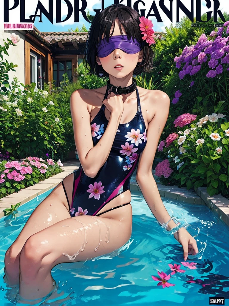 Magazine Cover,Legendary Flower,Swimming costumes,collar, Blindfold,Watering the flower,Beep beep beep,Sweaty skin,garden,Gonzo Porn