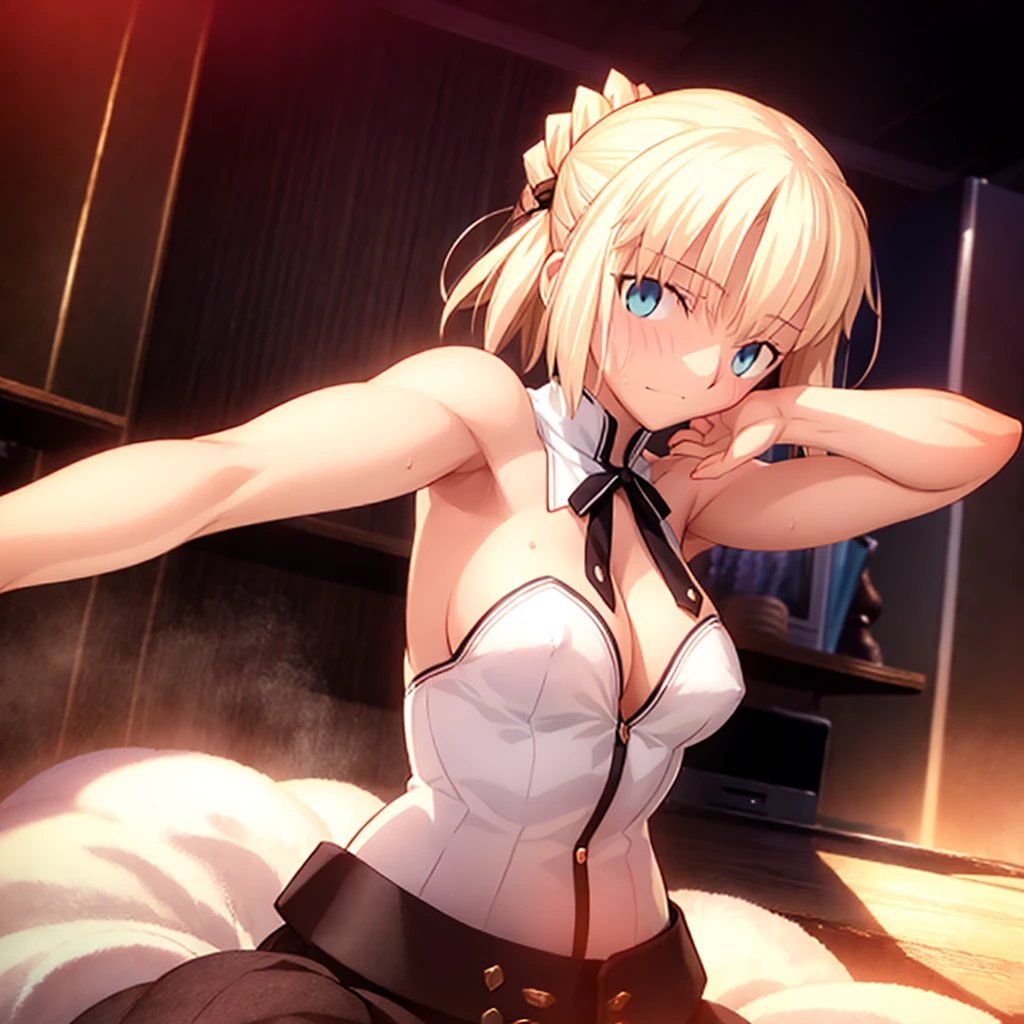 High resolution, 最high resolution,high resolution,{Things to know_f de stay night ufotable:1.15}, Rubio_ Best Quality, masterpiece, フルnude,Sweatだく,Blushing,smile,Armpitアップ,Sweat,Armpitを広げて見せている,bed,Moist,Blonde,whole body,pubic hairあり,Love juice,Armpit,side,sideの下,Armpitの下,sideアップ,Sweatをかいている,sideSweat,Upper Body, 1 person,sideズーム,Armpitズーム,Armpitを見せつける,sideを見せつける,両Arms behind head,nude,Raise your arms, Inner cavity reflection,whole body,Two arms,Alone,sexy,1 personだけ,Looking at me,膣からsemenが垂れている,front,pubic hair,Obscene lines,Ray tracing,Slender body,E Cup,Embarrassing,Armpit強調,side強調,ArmpitSweat,sideSweat,Wet Skin,Open your mouth,Noise Reduction,((Place your hands behind your head)),Emphasis on the crotch,Chest Enhancement,stage,Perfect lighting,体をfront,Look up,looking at the camera,真front,I don't want to go away.,体をfront,両Raise your arms,両Arms behind head,Embarrassing,Hands behind head,Hotel Rooms,bedの上,全naked,naked,膣からsemenが垂れている,bedに横たわる,,フルnude,オイルを塗ったテカテカのsideの下を見せる、オイルを塗った光沢のあるsideの下:1.30、Surreal、sideの下、オイルを塗った光沢のあるsideの下:1.30、光沢のあるsideの下、オイルを塗ったぬるぬのsideの下:1.30、ぬるぬるした光沢のあるsideの下:1.20、明るく詳細なsideの下、sideの下の細かいシワ:1.7、リアルなsideのシワ:1.7、sideの下を照らす光:1.4、side毛穴の細部まで), Armpit見せポーズ,side見せポーズ,Nipples,Nipplesが立っている,No clothes,素っnaked,Armpitアップ,sideアップ,NaughtyなArmpit,Naughtyなside,Sweat,Naughty,Arms behind head,Armpitを広げる,sideを広げる,Embarrassed look,Love juiceが垂れている,NaughtyなPussy,体をfrontへ,pubic hairが生えている,pubic hair,semen,semenまみれ,Naughtyな体,Naughtyな身体,NaughtyなPussy,Naughtyなgenital,genital,NaughtyなPussy,Naughtyなnaked,Naughtyなnaked体,Naughtyな肉体,Naughtyなボディー,恥ずかしそうにArmpitを見せている,恥ずかしそうにsideを見せている,lotion,lotionまみれ,Vaginal fluid,Vaginal fluidが垂れている,Love juice,Love juiceが垂れている,semenでベタベタ,Sticky with semen,Sperm,Spermまみれ,Spermでベタベタ,Pussy,Pussyを見せつける,Pussy,Pussyを見せつける,Embarrassed look,Groinにタトゥー,Groin,View your viewers,genital,女genital,湿ったArmpit,湿ったside,smile,4K,(8k),Noise Reduction,Place your hands behind your head,Emphasis on the crotch,((Place your hands behind your head)),(Shiny, oily skin), Raise the hand, (Raise your arms above your head:1.5), Put your arms behind your head, sideの下, (sideの下 into viewer's face:1.5), (View your viewers:1.5),