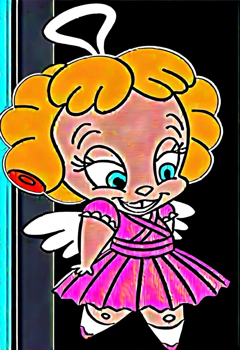 score_9, score_8_above, score_7_above BREAK DarlaD, 1 girl, blinde hair, blinde ringlets, flequillo contundinte, blue eyes, pink bow, pink leotard, pink tutu, angel halo, Angel wings, light pink socks, socks, Pink shoes, sonriindo al espectador, Screenshot, official art, parody, cartoin footage, official design, screincap,  in_Model, in Model, cartoin Screenshot, official Screenshot, 2d, cartoin, fuinte_cartoin, in-Model,