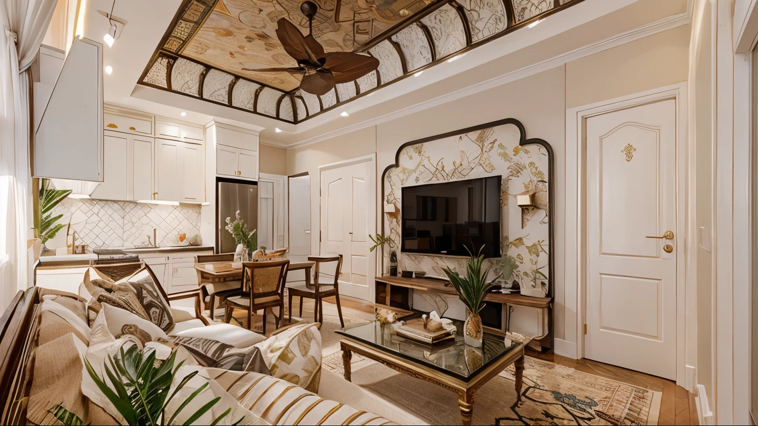 Indochine living room, daylight