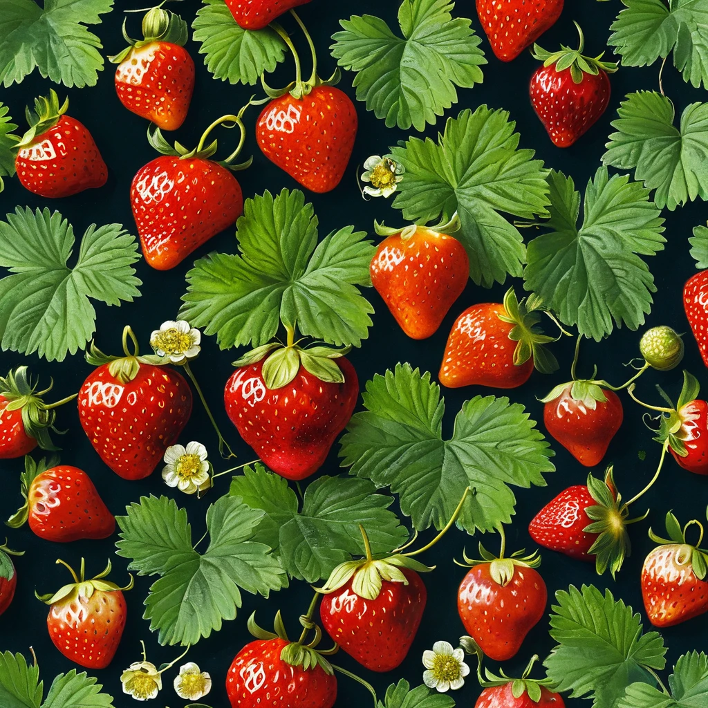 a sprig of strawberry fruit