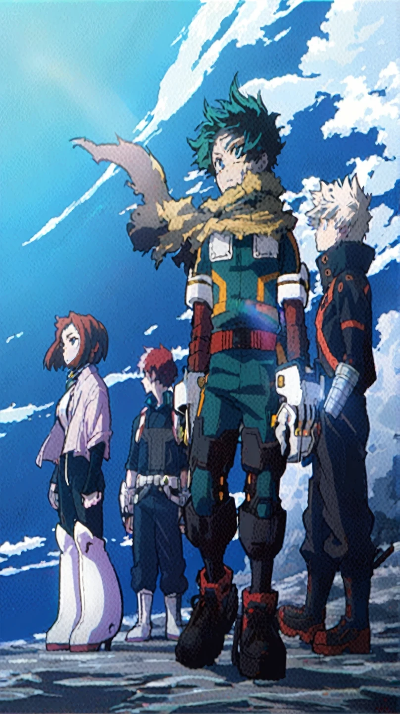 8k, haigh quality, high resolution, anime, all people face clearly, hair color is not change