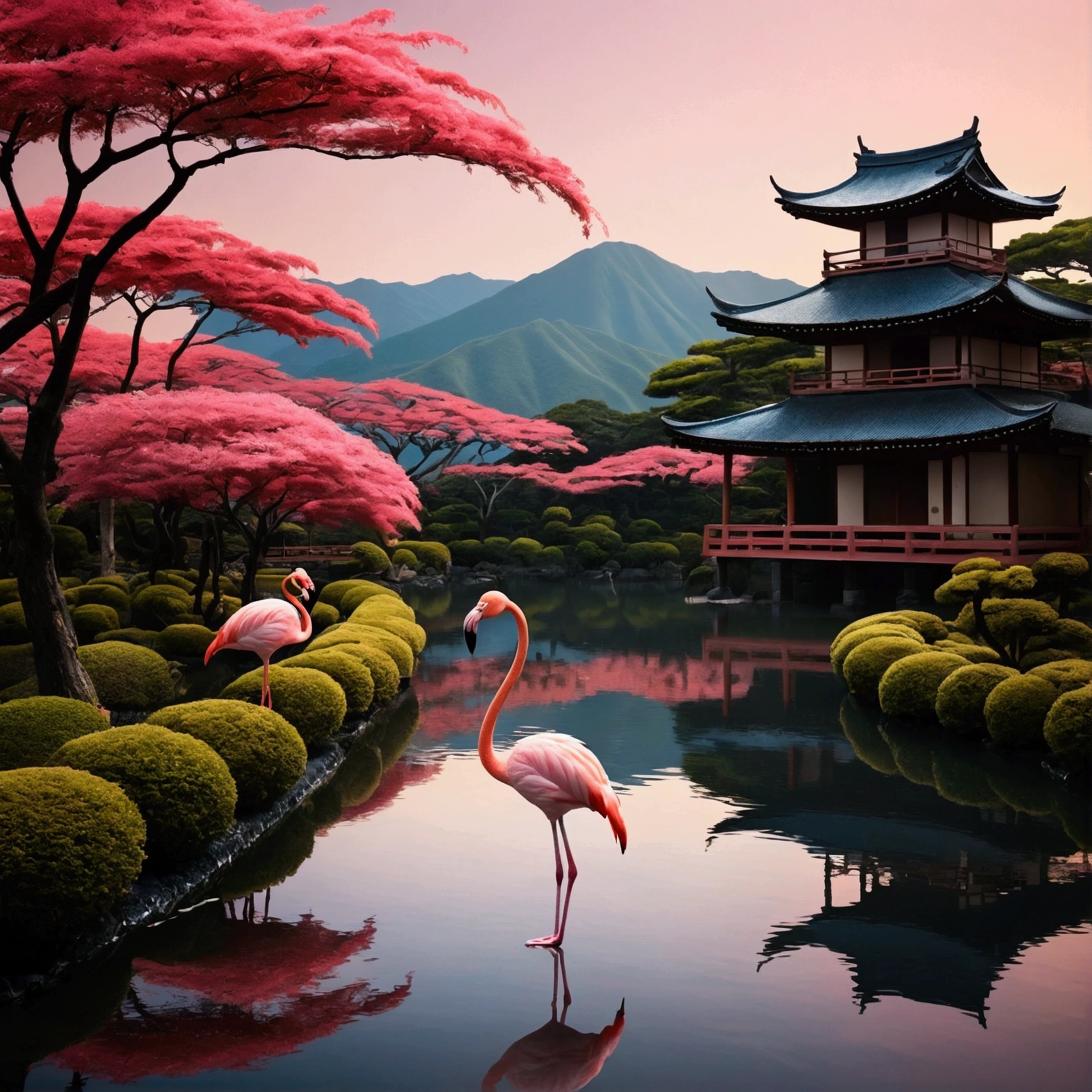 Flamingo Japanese style country