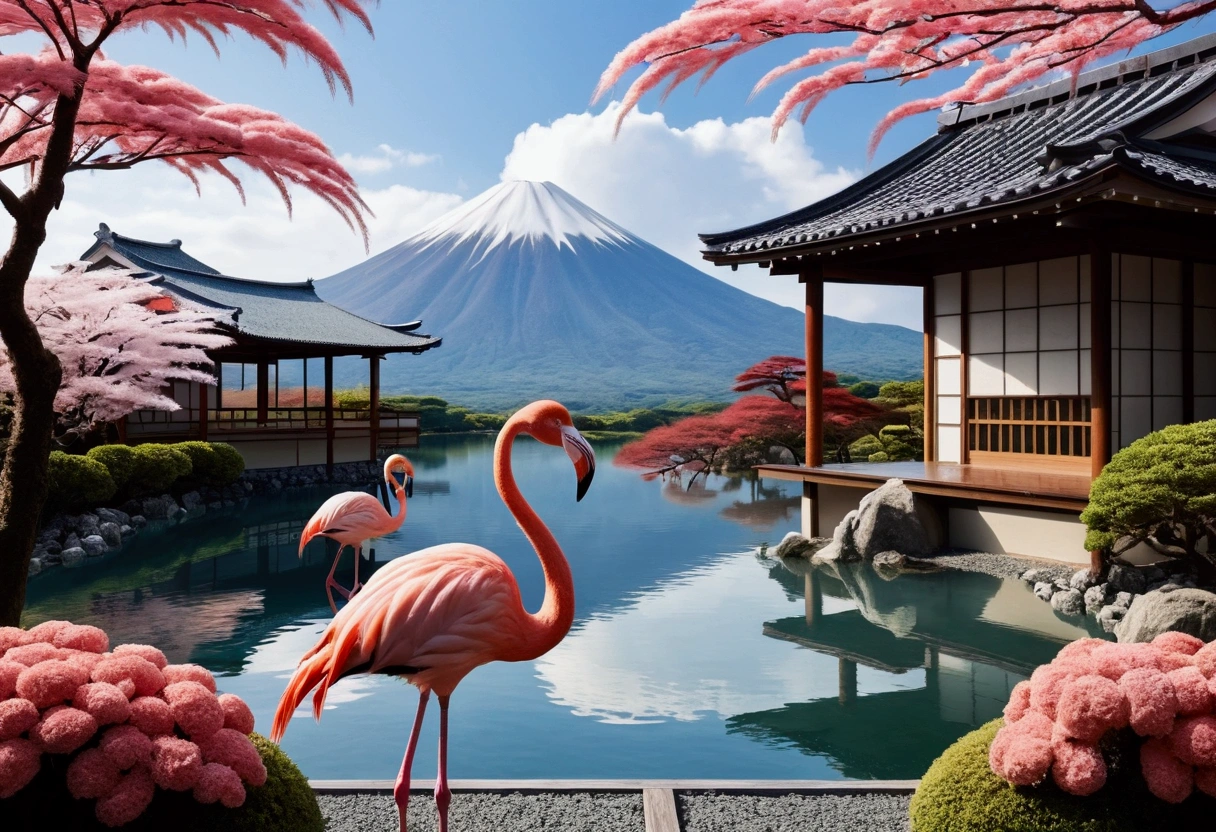 Flamingo Japanese style country