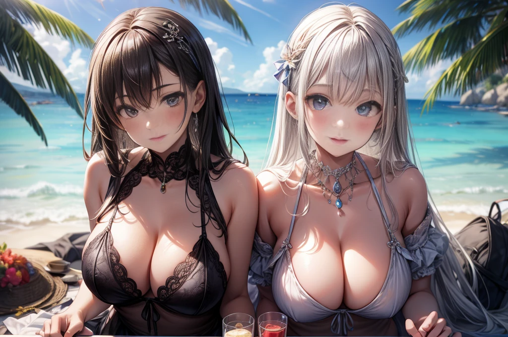 masterpiece, best quality, high quality, detailed, ultra detailed, hyper detailed, insanely detailed, exquisite, beautiful, FHD, Full-HD, 4K, 8K, 16K, highres, absurdres,summer girls!!