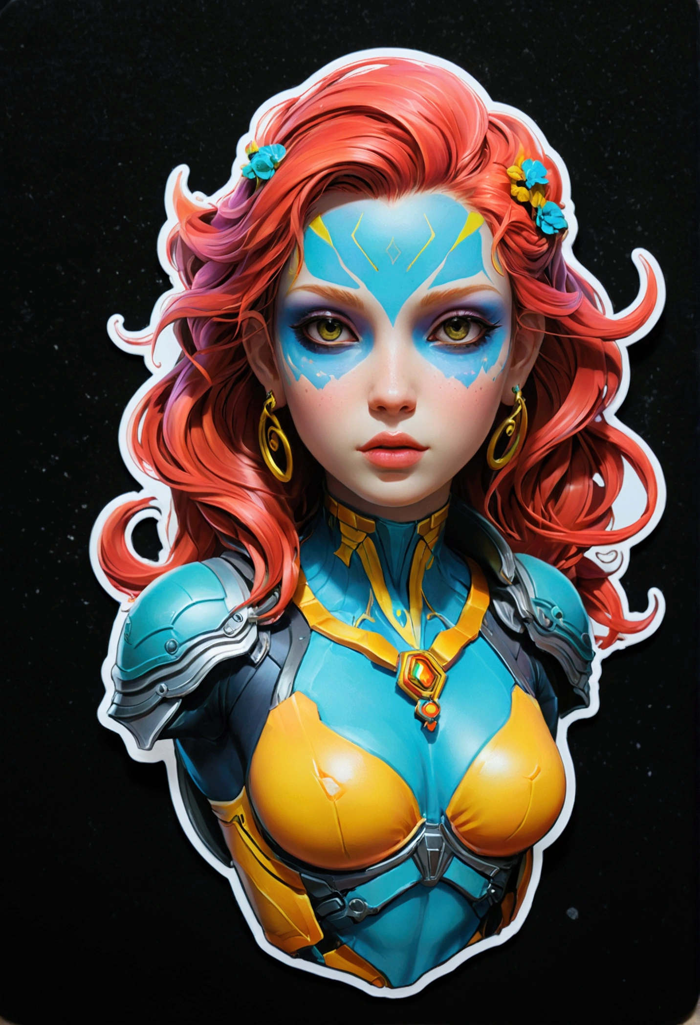 She somehow Belongs on a sticker edition yet featured on artstation and trending on zbrush central at the same time